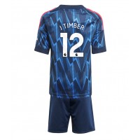 Arsenal Jurrien Timber #12 Vonkajší Detský futbalový dres 2025-26 Krátky Rukáv (+ trenírky)